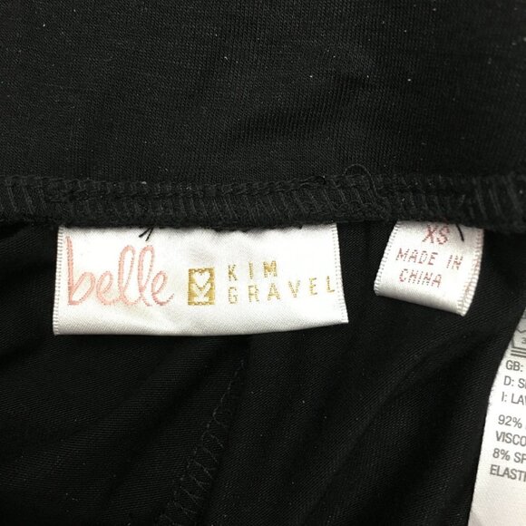 NEW Belle by Kim Gravel Black Wide Leg Pants Stretch Knit Lightweight Flowy XS - Picture 10 of 12